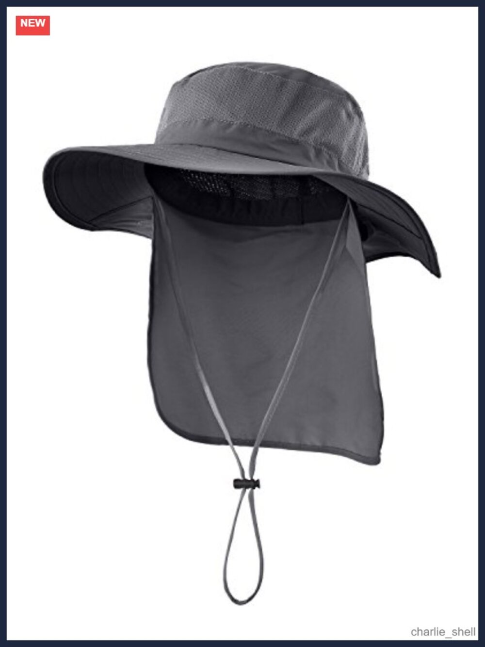 UPF50+ Mesh Sun Hat Wide Brim Fishing Hat with Neck Flap